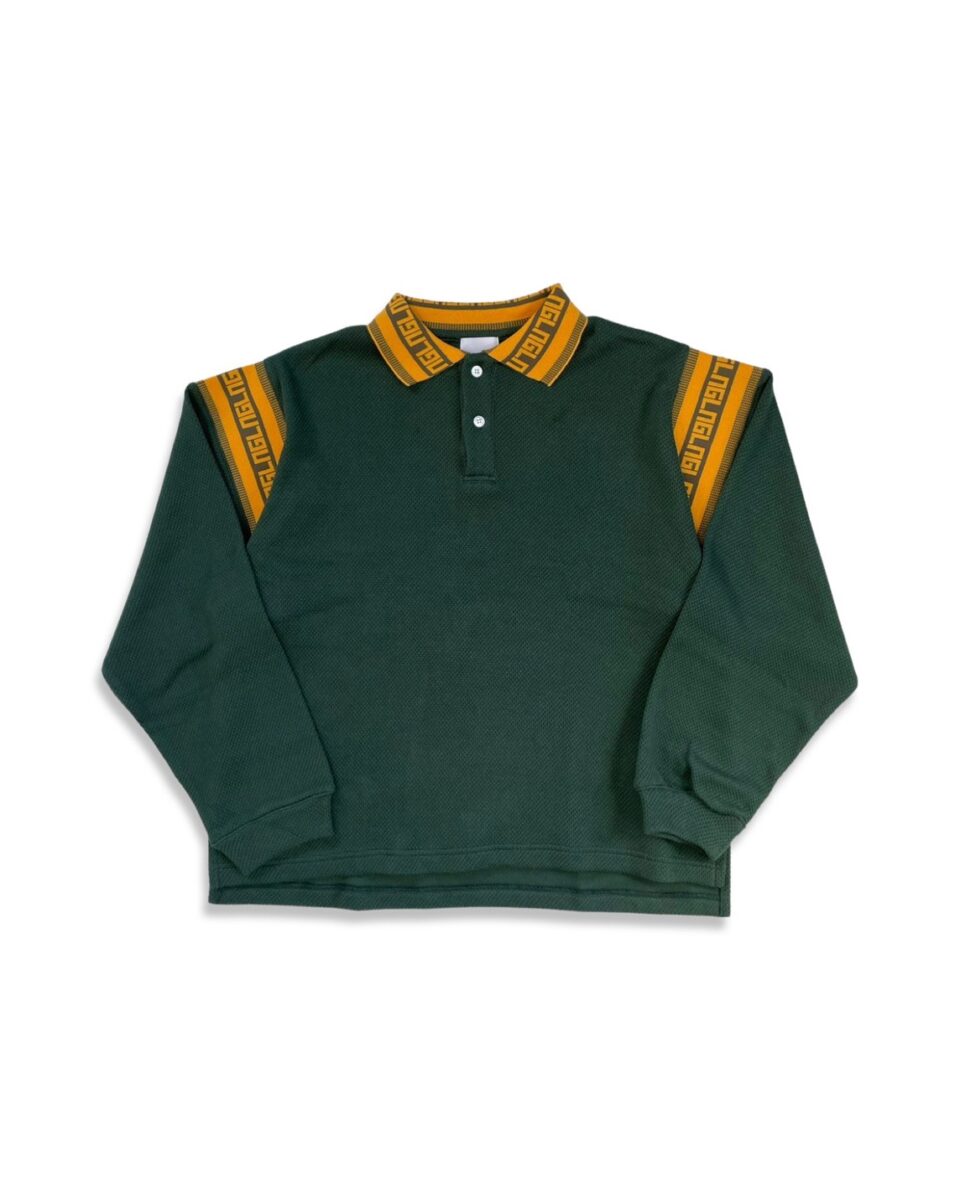 Low Gauge Double Jersey Long Sleeve POLO(Forest Green) - SNACK NGL